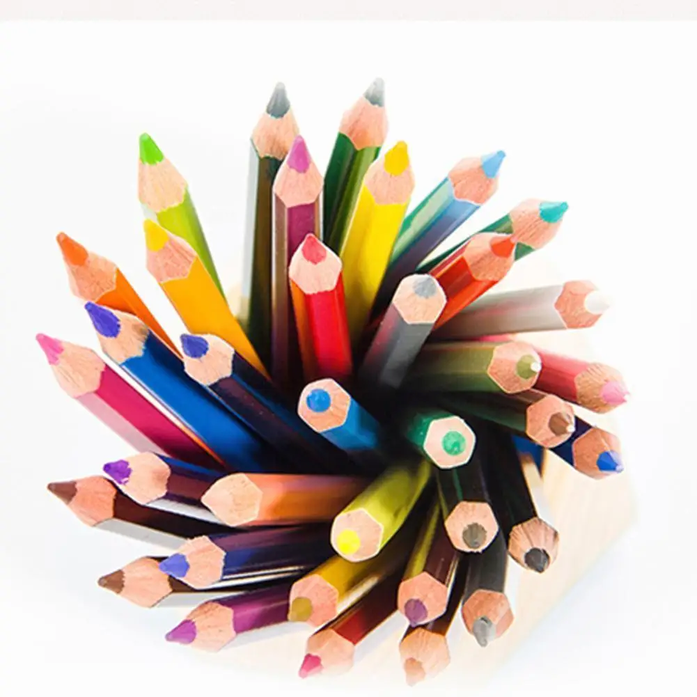 12 Renk Doğal Ahşap Renkli Kalemler Çizim Kalemleri Öğrenci Çocuklar İçin Okul Ofis Sanatçı Boyama Kroki Grafiti P H9G6