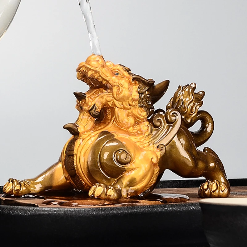 Renk değiştiren Pixiu Çay Evcil Ev Teaware çay masası Dekorasyon Şanslı Butik çay takımları Altın Kurbağa Dekorasyon Aksesuarları