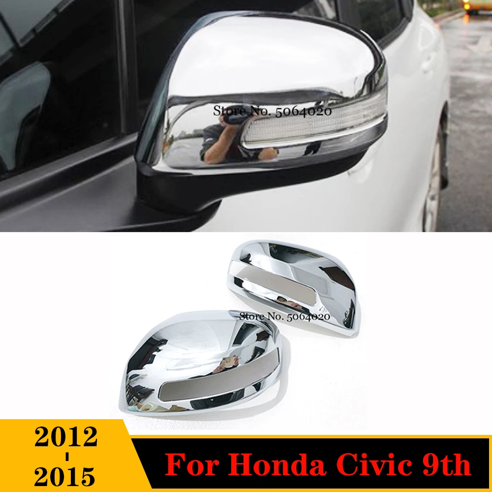 ABS Krom Aksesuarları Araba Yan Kapı dikiz aynası Kapağı Trim Sticker Pervaz Styling Honda Civic 9th 2012 - 2015