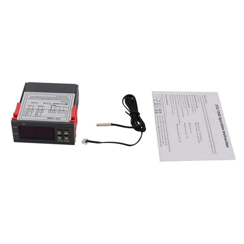 Dijital sıcaklık kontrol cihazı STC - 1000 110-220 V/ AC w / NTC sensörü termostat ve ısıtıcı soğutucu Kontrol elektrikli Bira
