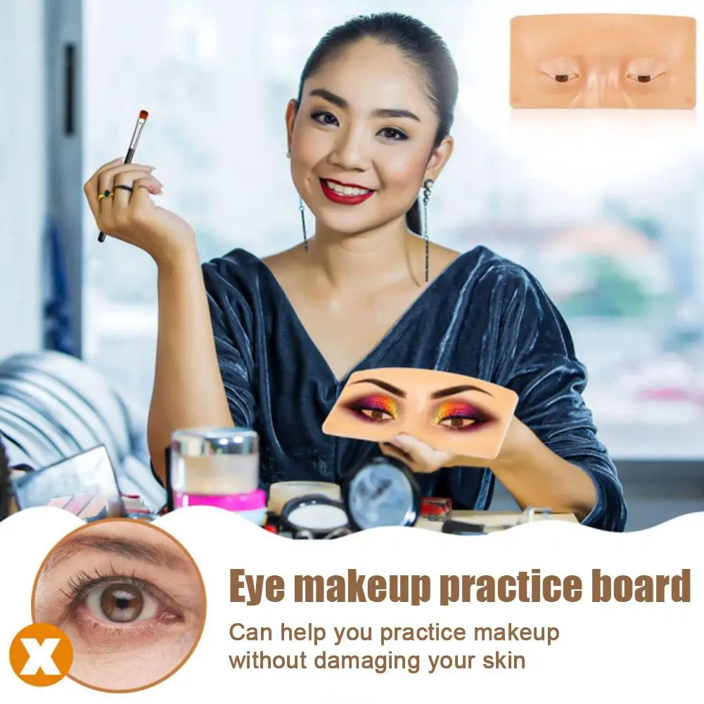 Yeniden kullanılabilir Makyaj Tahtası Kaş Dövme Uygulaması Cilt Göz Makyajı Eğitimi Silikon Uygulama Pedi Makyaj Güzellik Akademisi Kozmetik