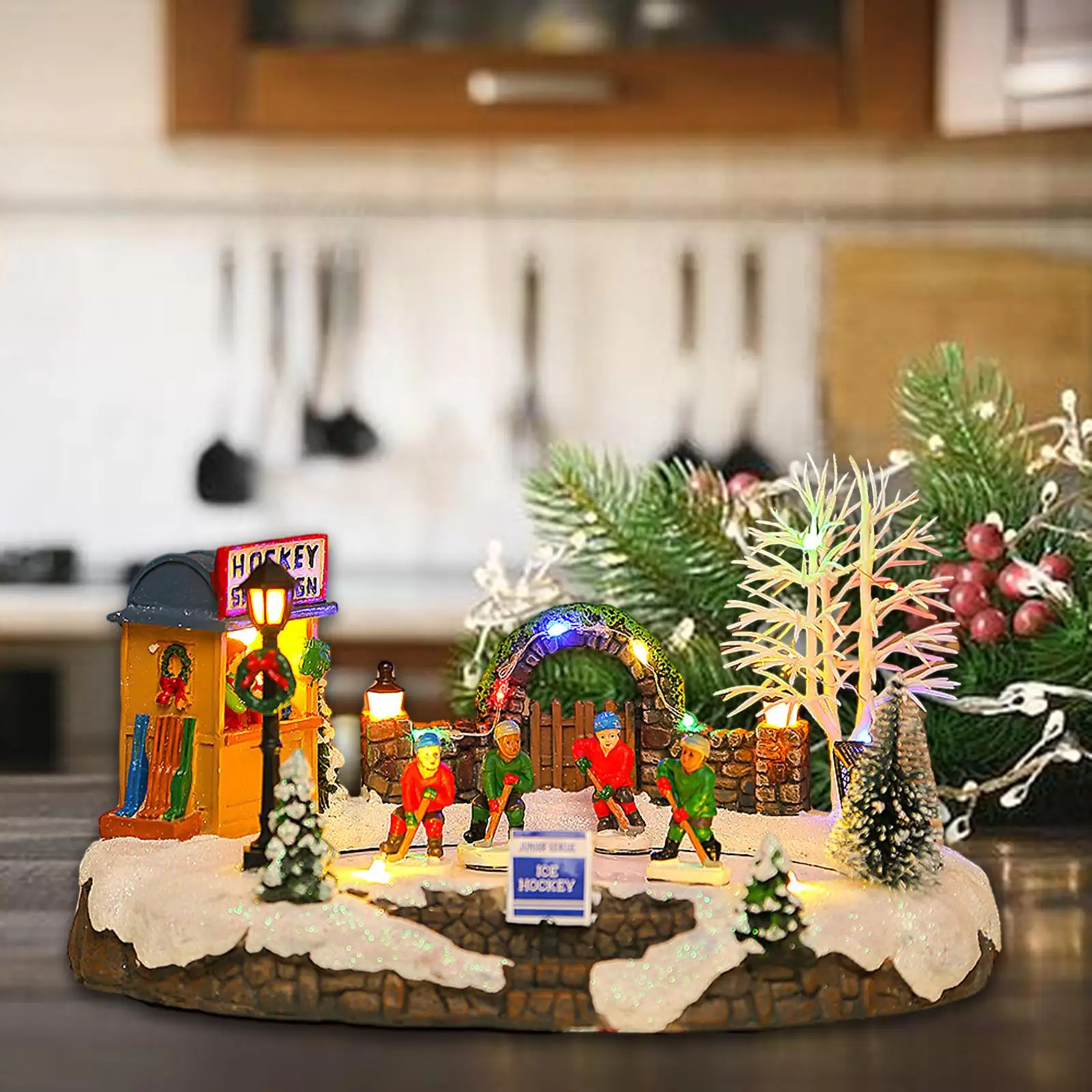 Noel Light up Ev Sahne Süsleme Noel Köy Avlu Dekorasyon Heykel Mutfak Mağazaları için dış mekan dolapları Çiftlik Evi