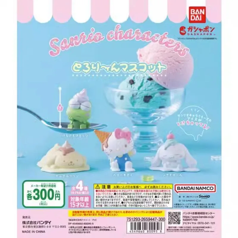 Sanrio Gashapon Kapsül Oyuncak Hello Kitty Cinnamoroll KEROKERO KEROPPİ Ponpon Purin Yaz Dondurma Şekillendirici Figürleri Kawaii Bebek