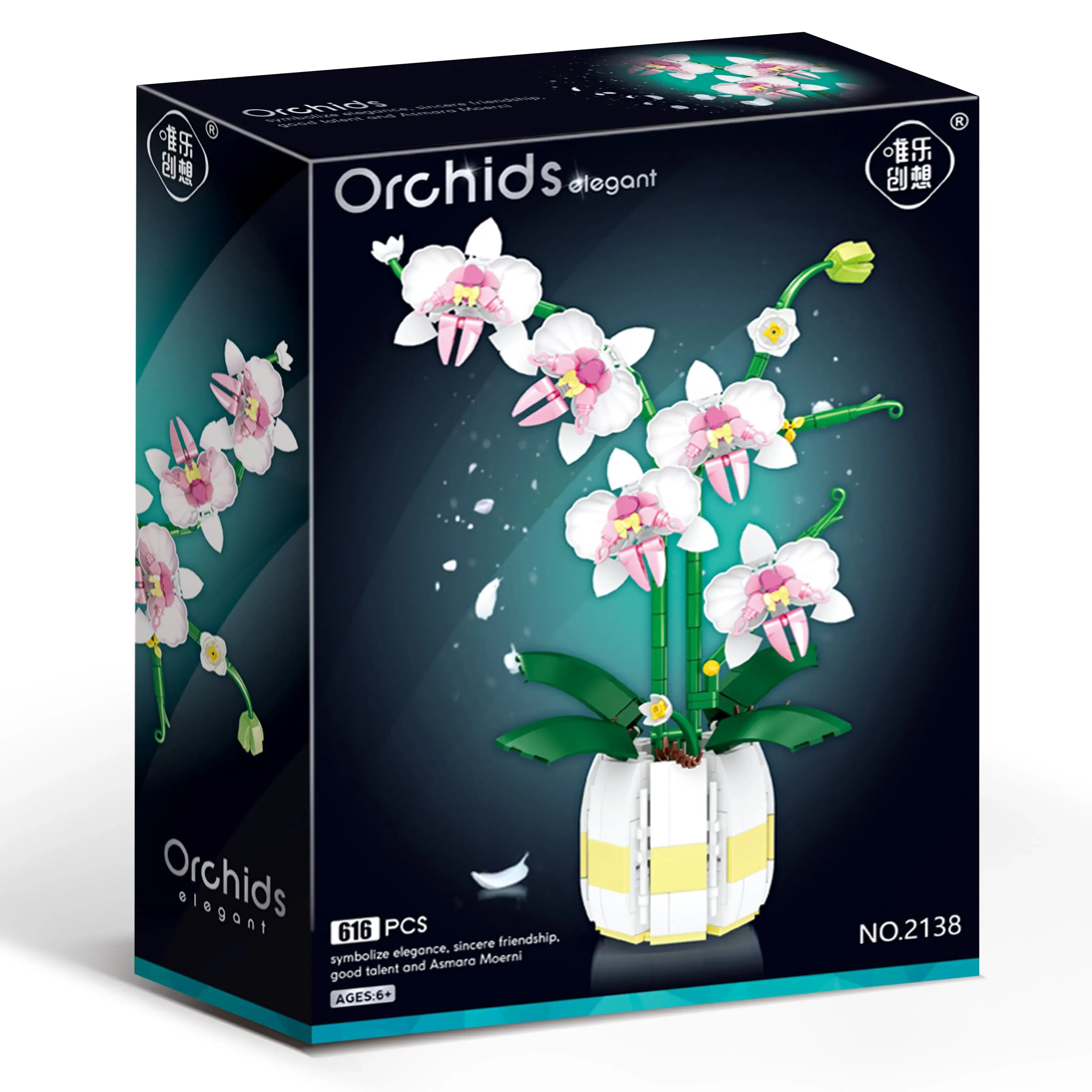 Çiçekler Orkide Yapı Taşları Seti Bonsai Botanik Ev Dekor Ev Ofis Yapay Çiçek Bonsai Hediye Seti Yetişkinler/Çocuklar için
