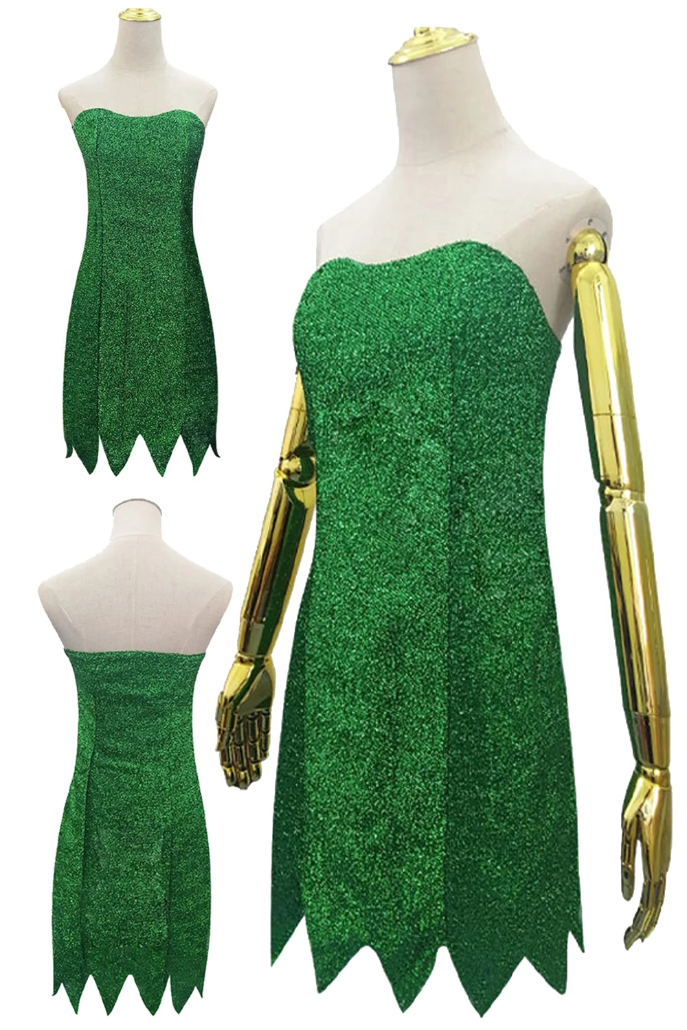 Bayan Çan Cosplay Yeşil Peri Rol Oynamak Elbise Film Peter Cosplay Pan Kostüm Yetişkin Kadın Fantezi süslü elbise Up parti giysileri