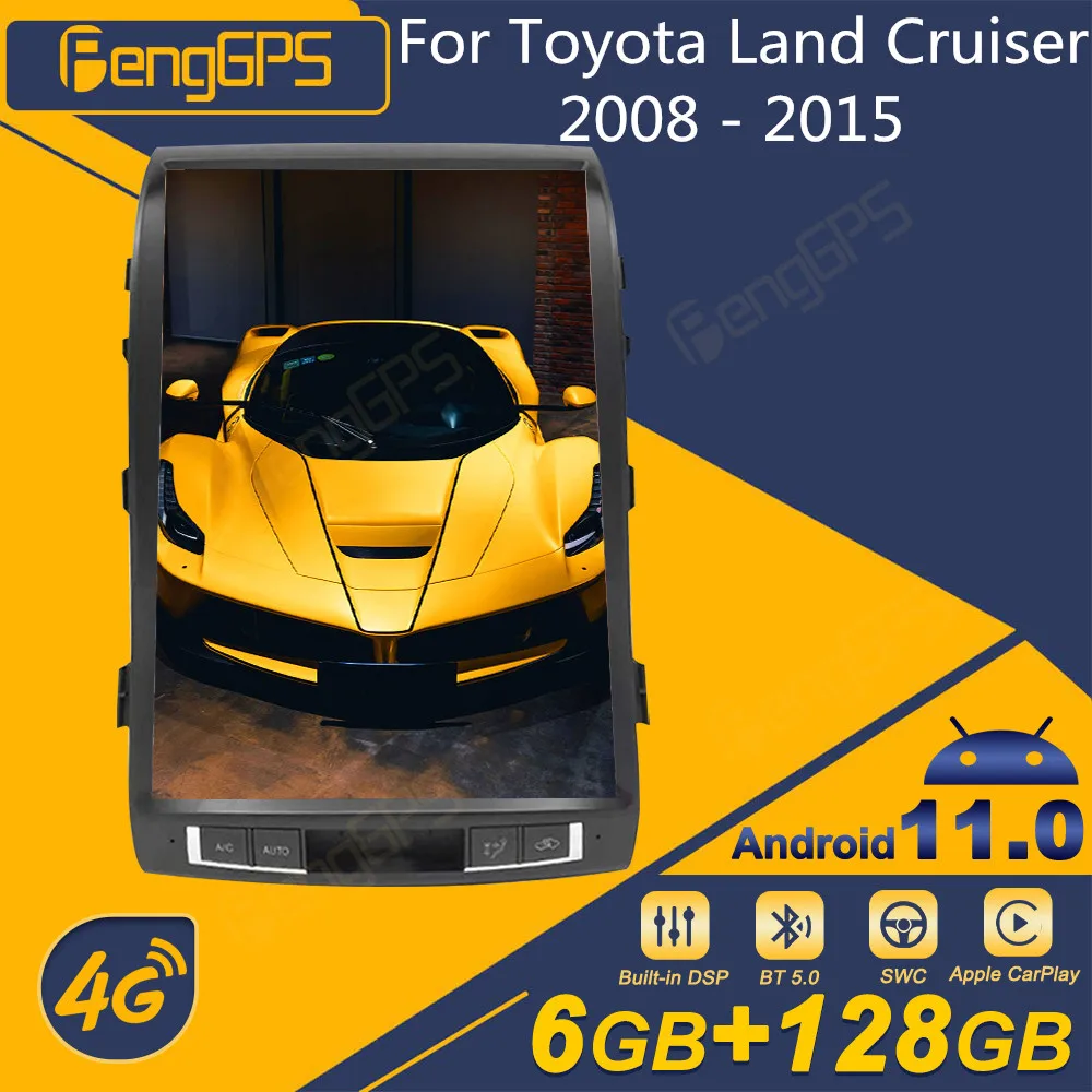 Toyota Land Cruiser 2008-2015 için Android Araba Radyo 2Din Stereo Alıcı Autoradio Multimedya Oynatıcı GPS Navi Başkanı Ünitesi Ekran