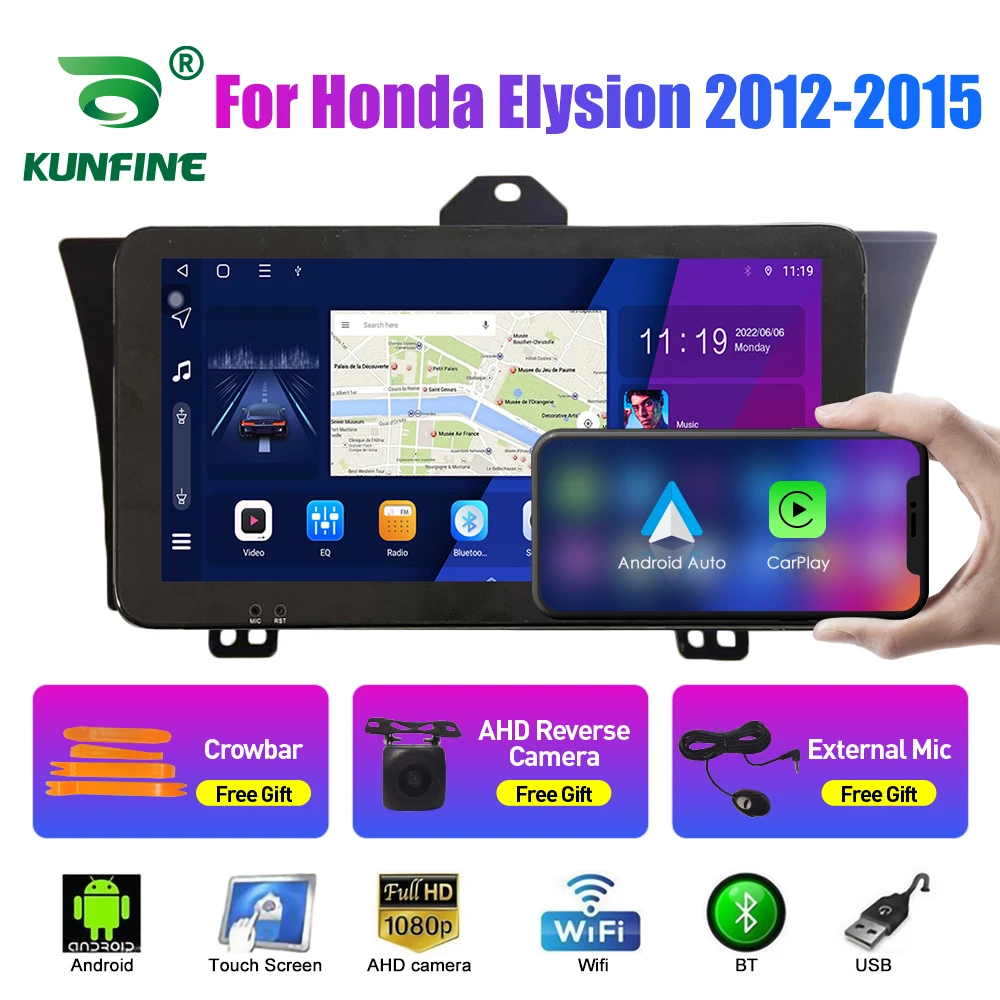 10.33 İnç Araba Radyo Honda Elysion 2012-2015 İçin 2Din Android Octa Çekirdek Araba Stereo DVD GPS Navigasyon Oynatıcı QLED Ekran Carplay