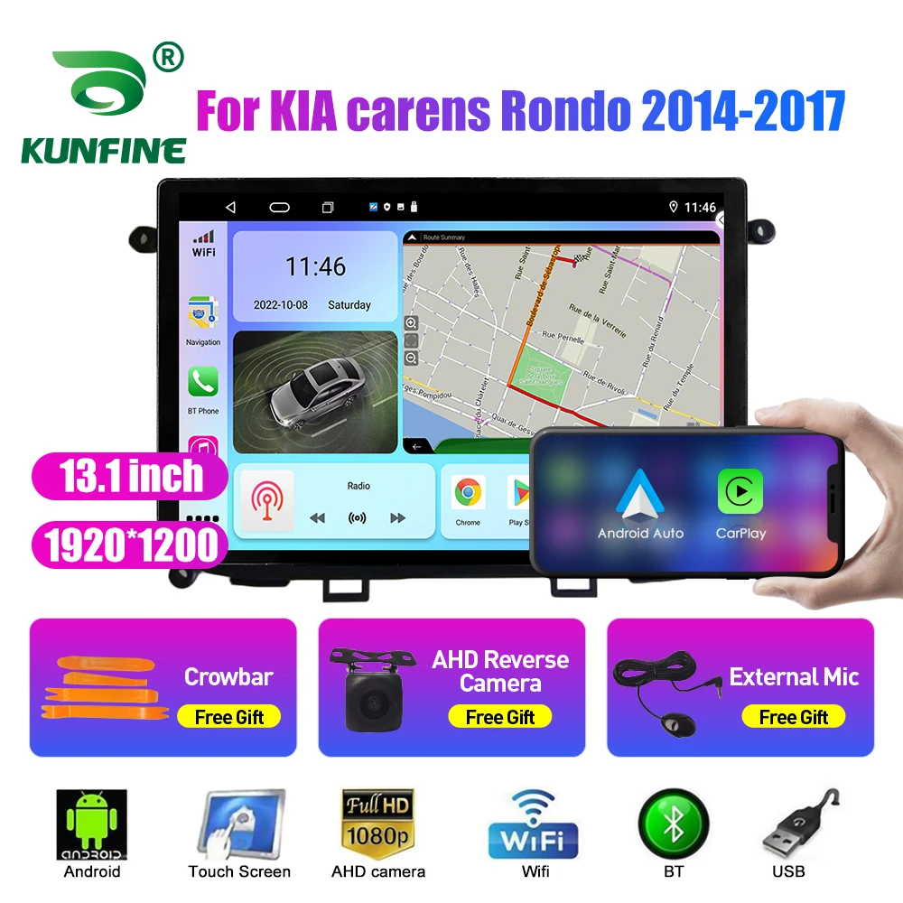 13.1 inç Araba Radyo KIA carens Rondo 2014-2017 İçin araç DVD oynatıcı GPS Navigasyon Stereo Carplay 2 Din Merkezi Multimedya Android Otomatik