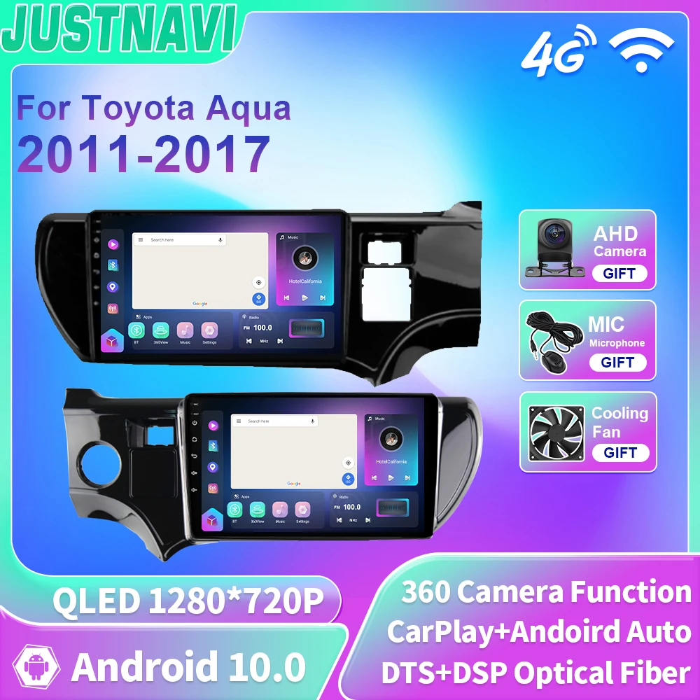 JUSTNAVI Toyota Aqua LHD RHD 2011-2017 Android Video Oynatıcı 4G WIFI BT Carplay Autoradio Navigasyon GPS Araba Radyo Stereo