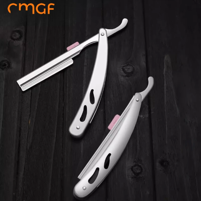 CMGF eski moda tıraş makinesi, manuel erkek ve kadın tıraş ve tıraş kazıyıcı, paslanmaz çelik saç ve tıraş bıçağı
