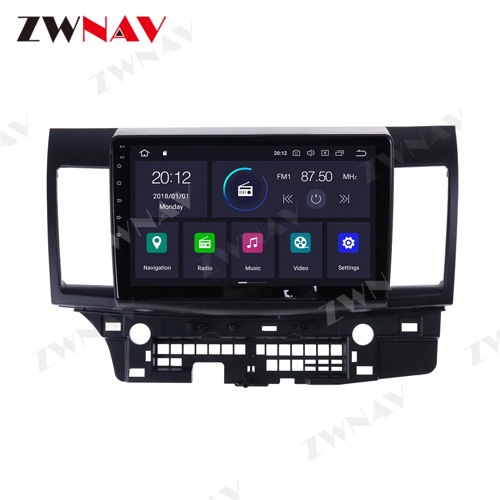 Android 10 4G 64G araç DVD oynatıcı Oynatıcı GPS Navigasyon İçin Mitsubishi Laner 10 2007-2015 otomobil radyosu Stereo Multimedya Oynatıcı Ana Ünite