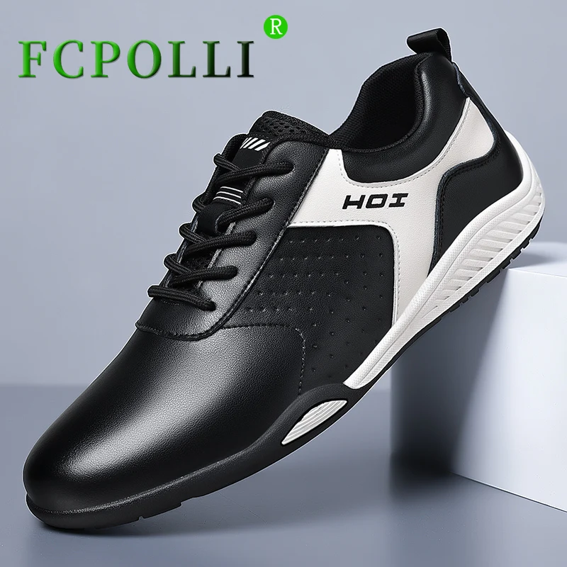 2023 Sıcak Erkek koşu ayakkabıları Siyah Beyaz Spor ve Eğlence Ayakkabı Erkek Deri Yürüyüş koşu ayakkabısı Erkek Giyilebilir Spor Ayakkabı Erkek