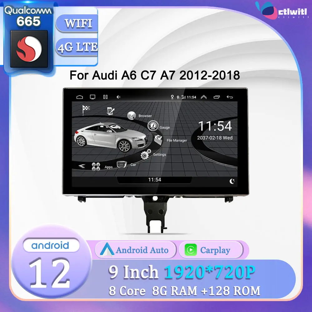 9 ' Android Kafa Ünitesi İçin Audi A6 C7 A7 2012-2018 TV Otomatik Dokunmatik Ekran Video Oynatıcı Stereo Radyo Navigasyon Araba GPS Multimedya