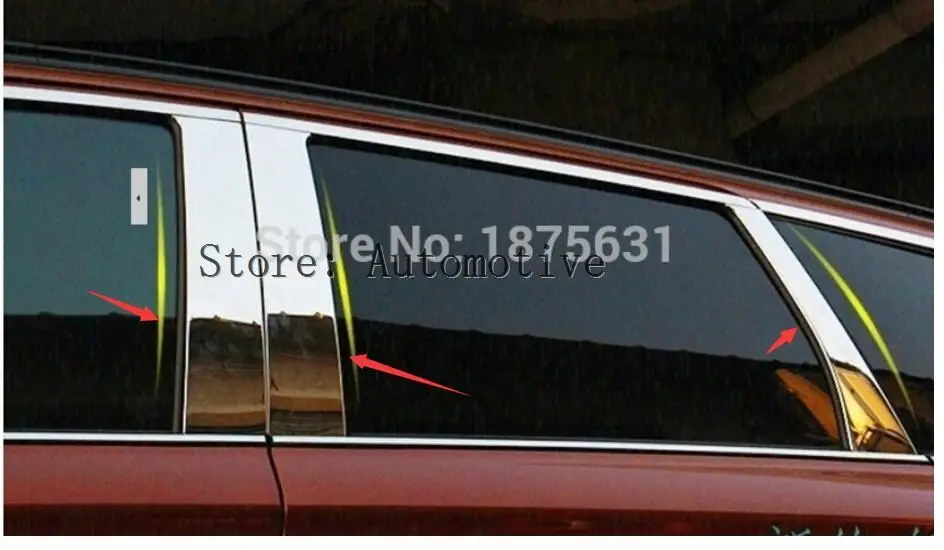 2013 2014 2015 2016 2017 Mitsubishi outlander için Paslanmaz Çelik pencere dekorasyonu şerit trim sticker kapak outlander için 6 ADET