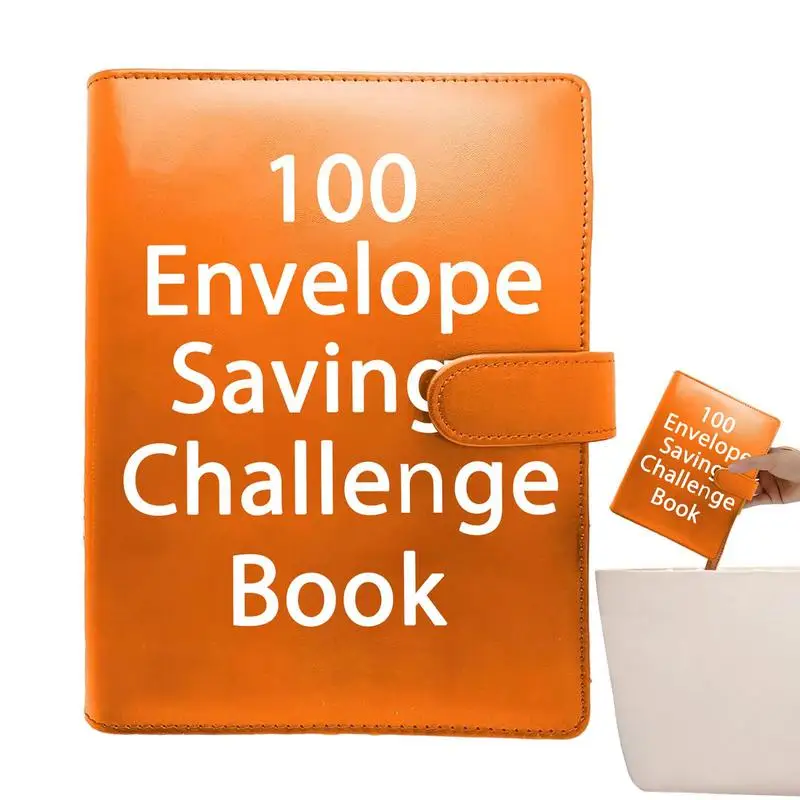 Tasarrufu Zorlukları Kitap Zarflar İle 100 Zarf Bütçe Bağlayıcı PU Deri Su Geçirmez Para Tasarrufu Bağlayıcı Taşınabilir Aile İçin