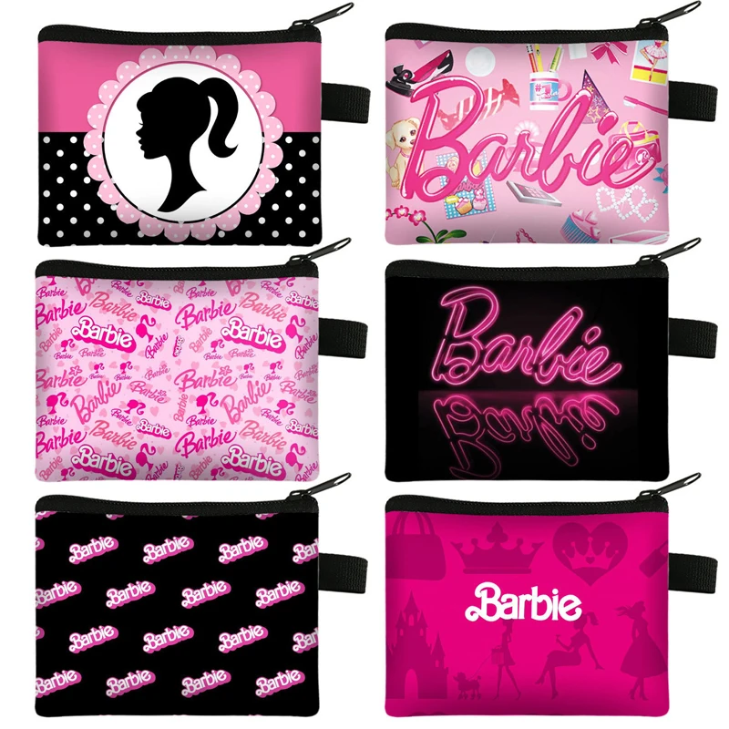 Film Barbie Cüzdan bozuk para çantaları Sevimli Karikatür Pembe Kız Çanta saklama çantası kart tutucu Çocuklar Doğum Günü Hediyeleri