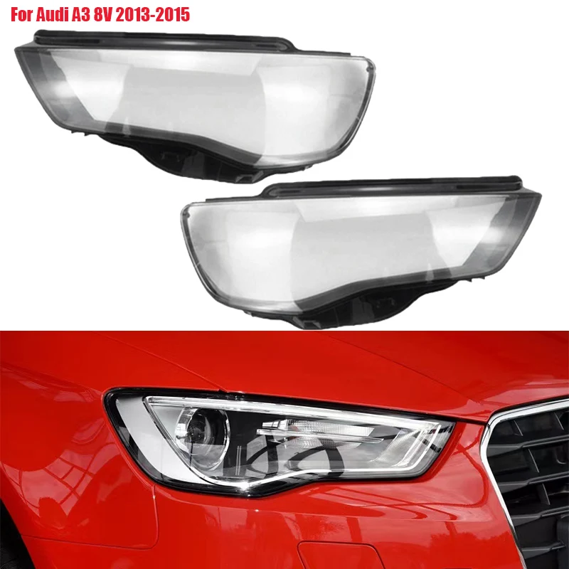 Araba Aksesuarları Far Cam Abajur Şeffaf Kafa Lambası aydınlatma koruması Lens Kabuk Kapakları Audi A3 2013 2014 2015