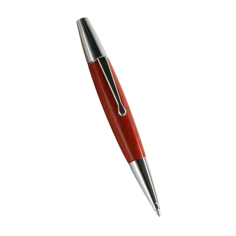 1 Adet Kırmızı Söğüt Ahşap Gümüş Satranç Tahtası Büküm Trim Yağ Tükenmez Kalem Yazma Aracı Hediye Sıcak