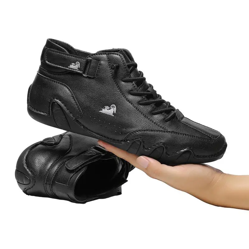 Deri ayakkabı Erkekler İçin gündelik ayakkabı 2023 Su Geçirmez Motosiklet yarım çizmeler İtalyan Marka erkek ayakkabısı
