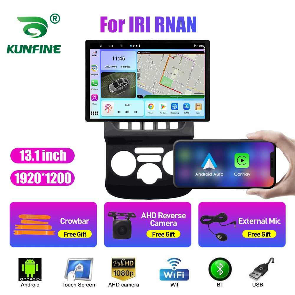 13.1 inç Araba Radyo IRI RNAN araç DVD oynatıcı GPS Navigasyon Stereo Carplay 2 Din Merkezi Multimedya Android Otomatik