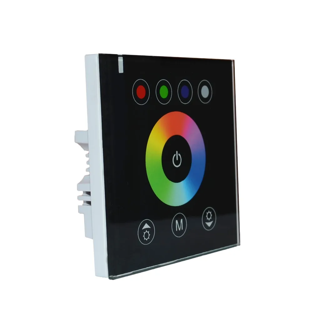 Dokunmatik Panel RGBW Denetleyici / Tek Renk Dimmer / Renk Sıcaklığı Ayarlayıcı 12-24V 4CH Duvara Monte Ev Otel için Led Anahtarı