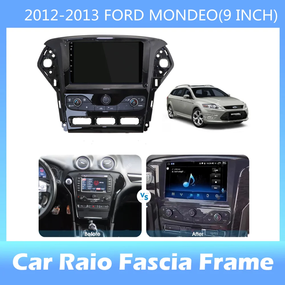 9 İnç Araba Radyo Fasya Ford Mondeo 2007-2010 İçin Araba Radyo Paneli Oynatıcı Ses Çerçeve ön panel tutucu Kiti İle Tel