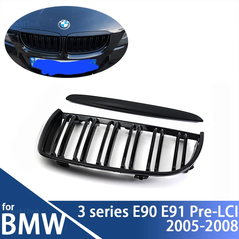 Araç ön ızgarası İzgara İzgara Çift Hat Tuning Aksesuarları Tamir BMW E90 E91 3 Serisi 2005-2012 320i 325i 330i 335i 335xi