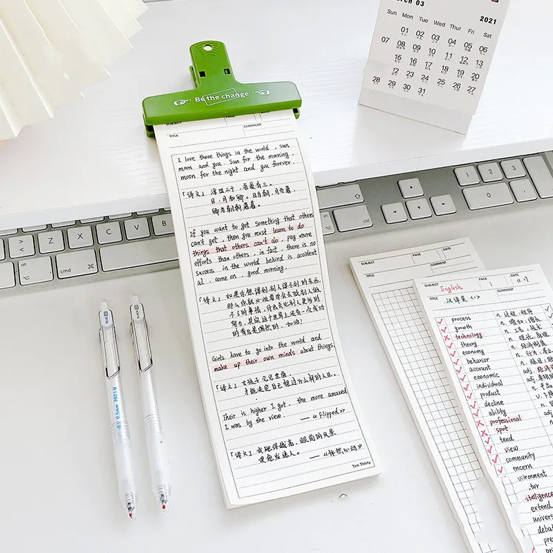 2 adet / paket Sevimli Uzun Bloknot Notlar Kawaii Günlük Defteri Kelime Yapılacaklar Listesi Planlayıcısı Seti Okul Ofis Malzemeleri