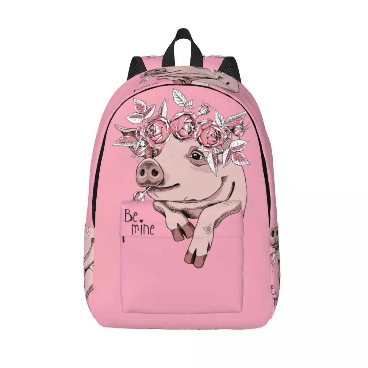 Komik pembe domuz Sırt çantası erkek Okul öğrenci Sırt çantası Kadın Büyük kapasiteli Laptop Sırt Çantası