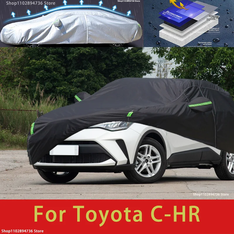 Toyota için C-HR Fit Açık Koruma araba kılıfı s Kar Örtüsü Güneşlik Su Geçirmez Toz Geçirmez Dış siyah araba kılıfı