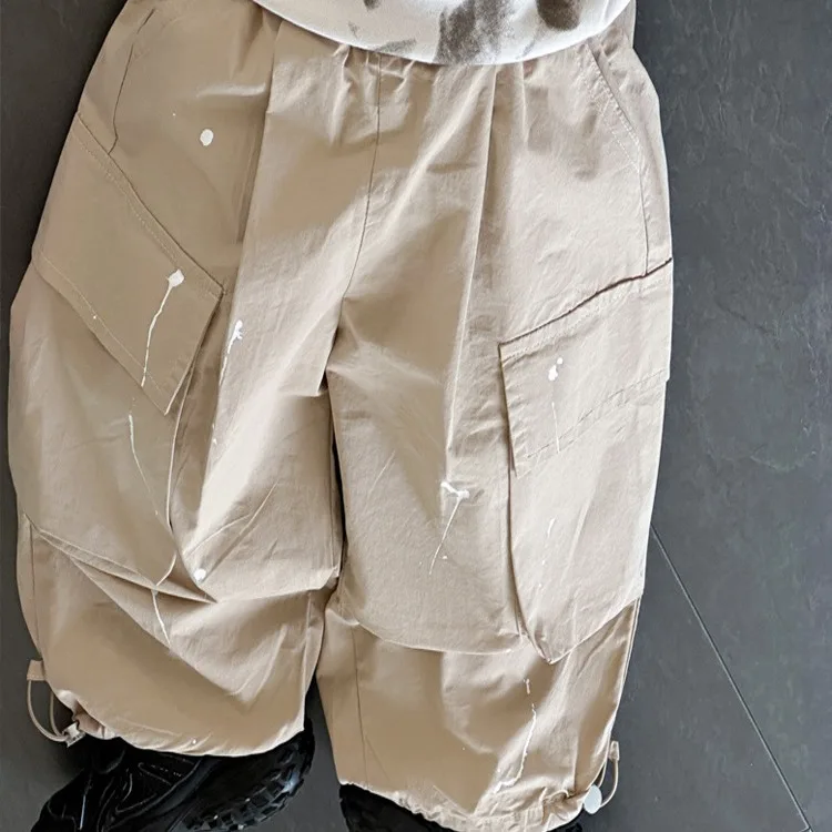 Çocuk Pantolon Bahar Sezonu Yeni Pantolon Boya Nokta Üniformaları Çocuk Giyim Çok Yönlü Tarzı Elastik Bel Topraklar