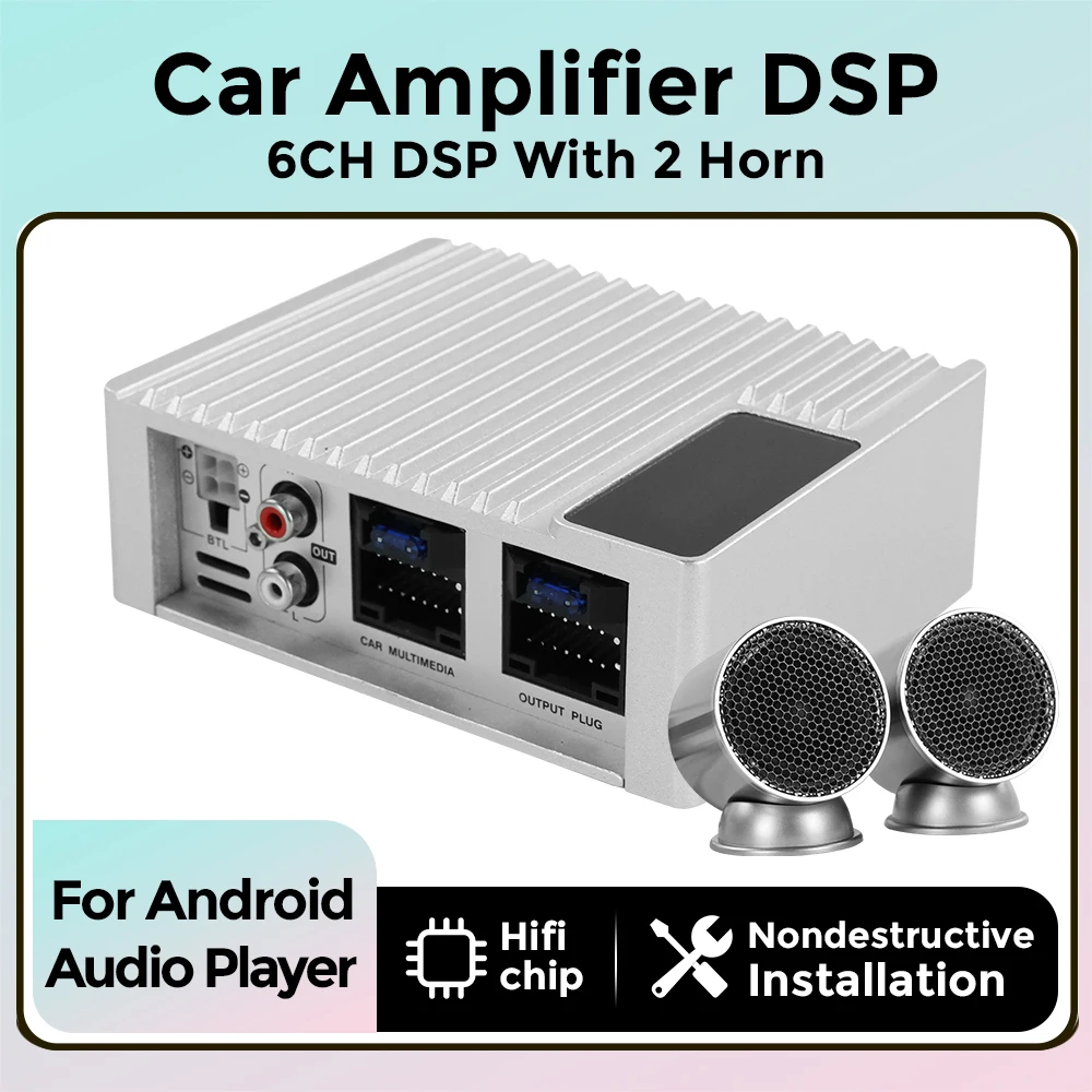 Hifi 6 Kanal 4X50W DSP Amplifikatör Ses sinyal işlemcisi Amp Ekolayzır İçin Hoparlör İle Evrensel Android Araba Radyo Multimedya