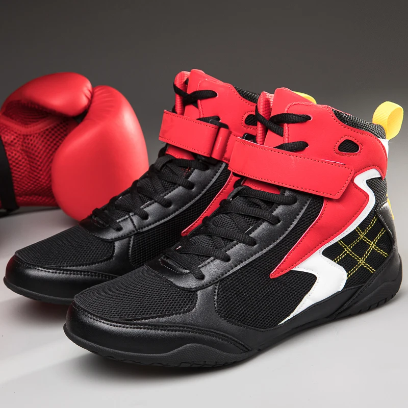 Kaliteli Erkek Boks Sneakers Kadınlar Kış Örgü Katlanabilir spor ayakkabıları Meslek Gençler Güreş dövüş ayakkabıları