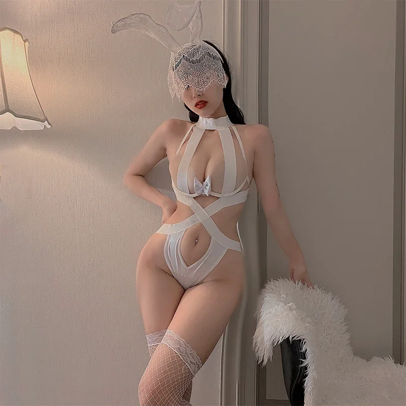 Esaret Tavşan kadın kostümü Kadınlar Seksi Üniforma Iç Çamaşırı Yaramaz Tavşan Cosplay Sevimli Bodysuit Seti Dantel Kulaklar