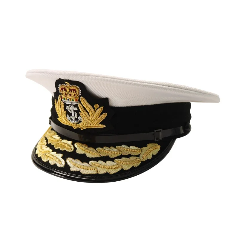 İngiliz Kraliyet Donanması Subay Şapka Deniz Kaptan Tepe Kap R N Komutanları Kap Kraliçe kral Taç