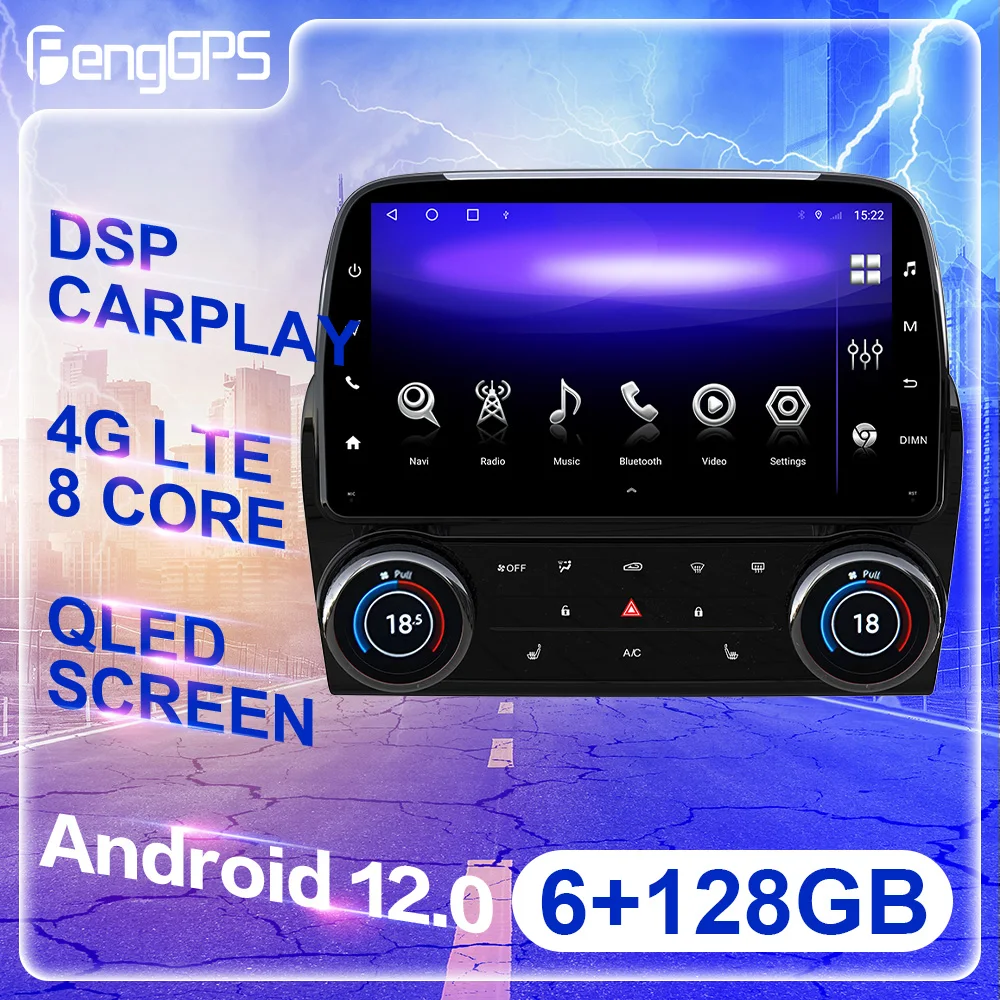 Android13. 0 6 + 128GB Araba Radyo Camaro 2008-2015 İçin Multimedya Ana Ünite Oynatıcı Navigasyon GPS Ekran Video Carplay teyp