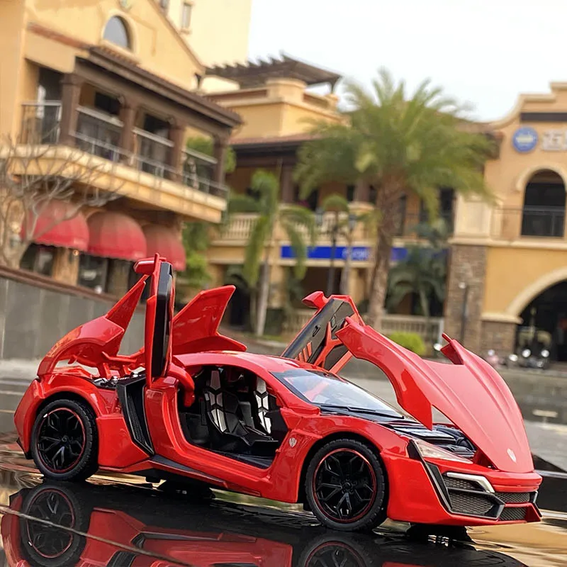 1: 24 Lykan Hypersport alaşım spor araba modeli Diecast & oyuncak araçlar Metal yarış araba modeli ses ve ışık koleksiyonu hediyeler