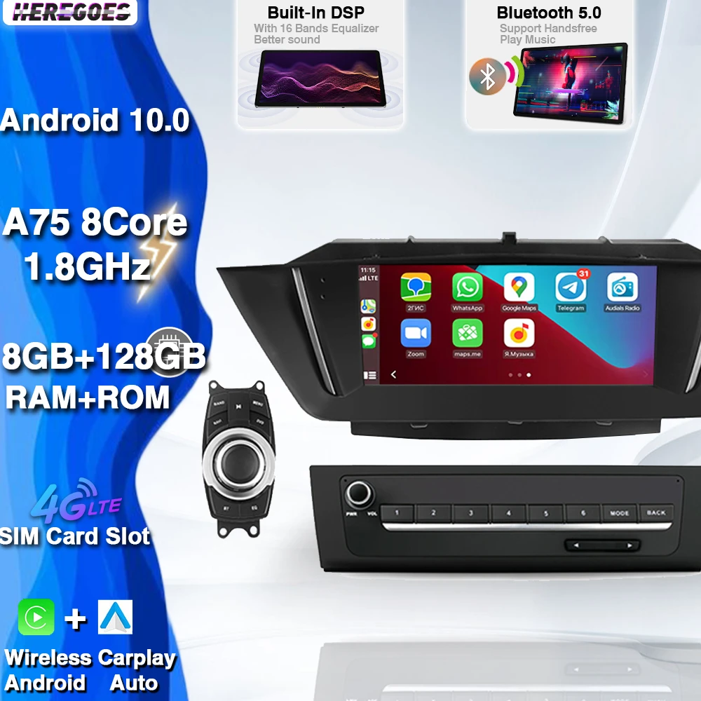 Kablosuz Carplay DSP Android 10 Araba Multimedya Oynatıcı İçin BMW X1 E84 2009 - 2013 GPS Radyo Stereo Wifi Bluetooth 8G + 128GB 8 Çekirdekli