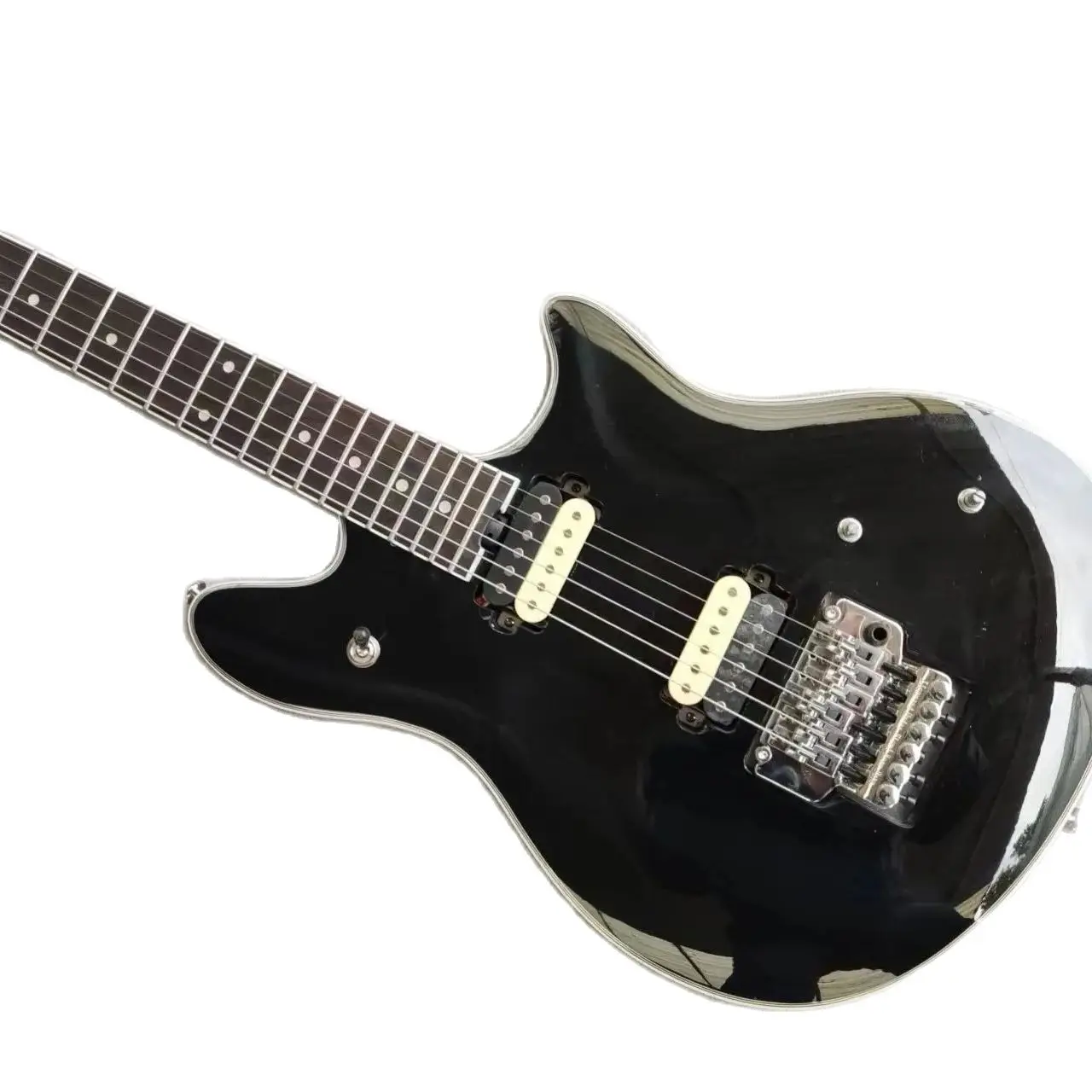 Fabrika özelleştirilmiş siyah vibrato imza elektro gitar, ihtiyaçlarına göre özelleştirilebilir, ücretsiz teslimat