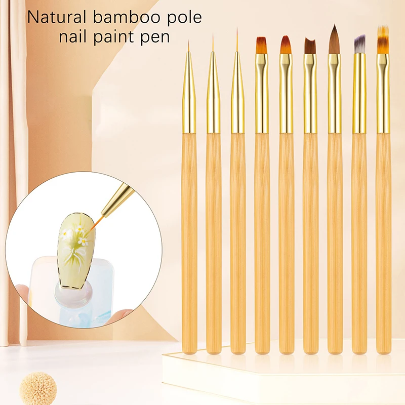 Nail Art Liner Fırçası Şerit Desen Boyama Fırçası UV Jel Uzatma Çizim Oyma Kalem DIY Manikür Aracı Tırnak Fırçası