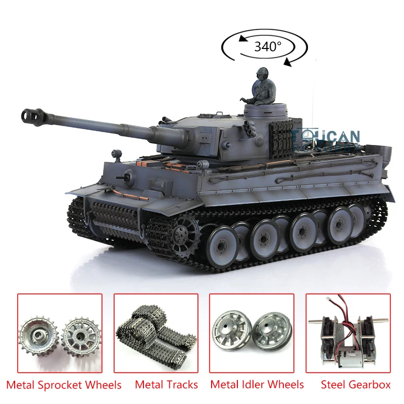1/16 HENG UZUN 7.0 Metal Alman Tiger I RTR RC tankı 3818 Toucan Kontrollü Oyuncaklar Yetişkinler için TH17252-SMT8