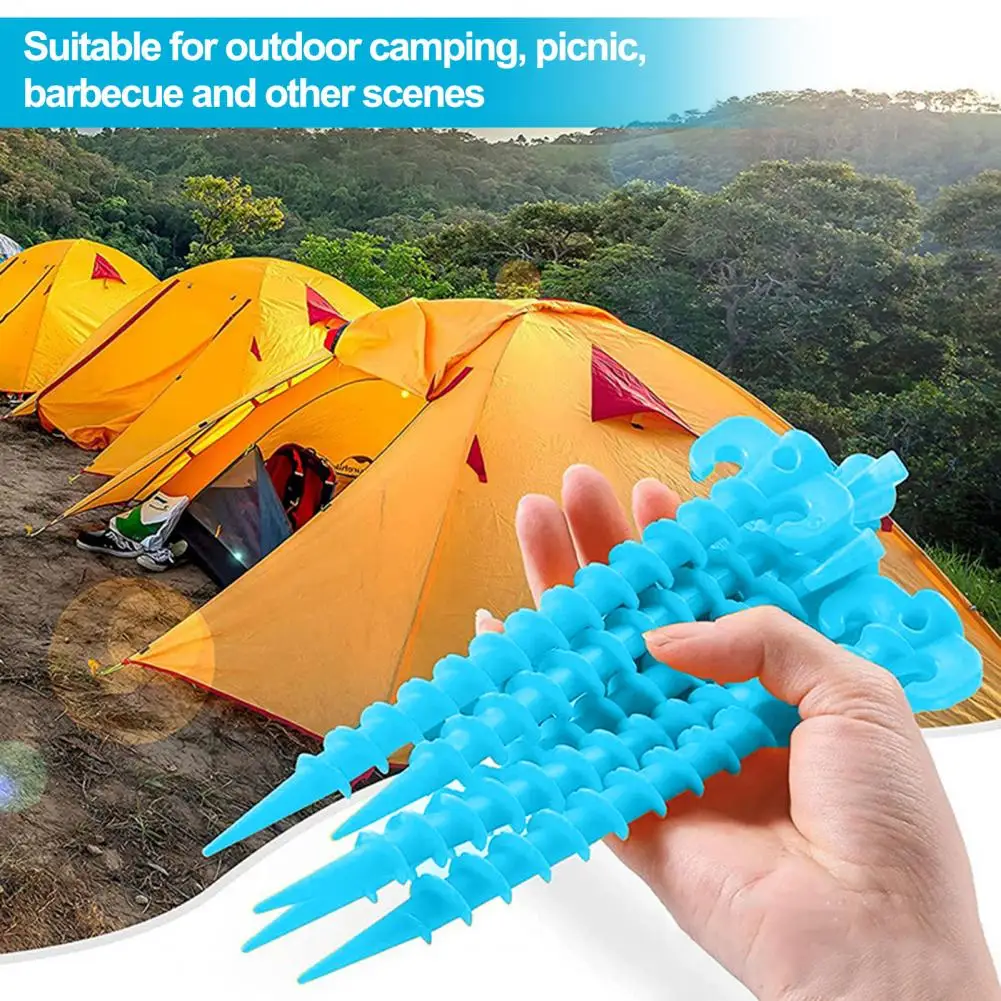 5 Adet Kamp Çadır Stakes Paslanmaz Yüksek Mukavemetli Premium Ağır Spiral Plastik Çadır Zemin Çivi