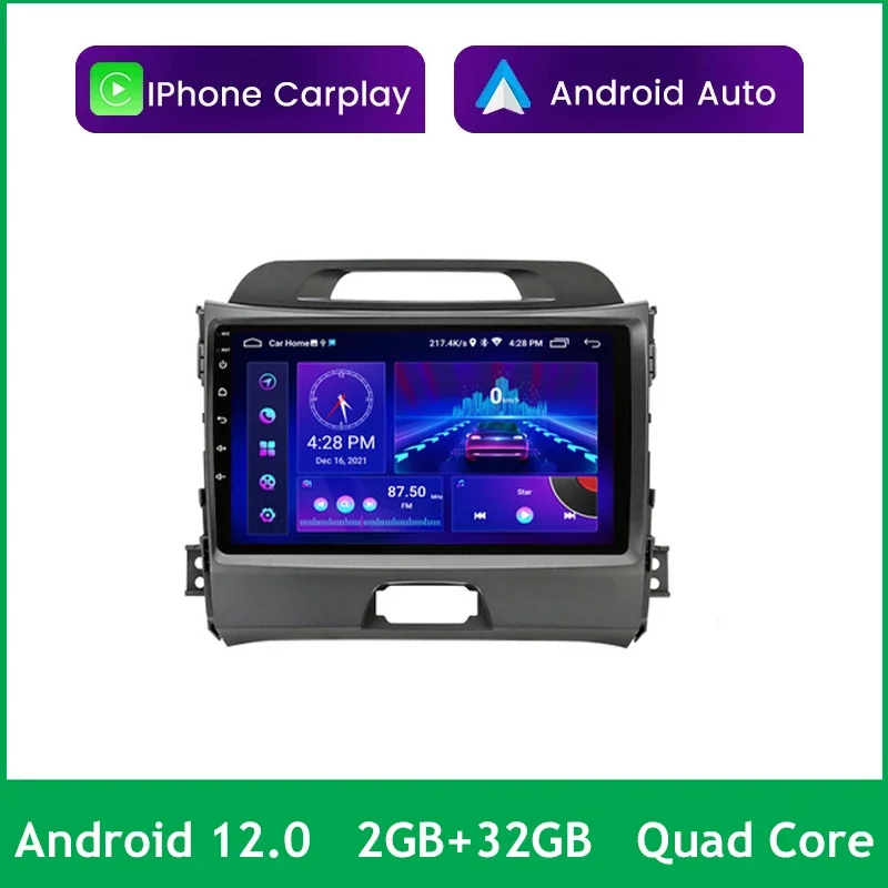 DSP 4G Carplay 2din Android 12 Araba Radyo Multimidia Video Oynatıcı Navigasyon GPS KİA Sportage İçin 3 2010-2016 Kafa Ünitesi Navi WiFi