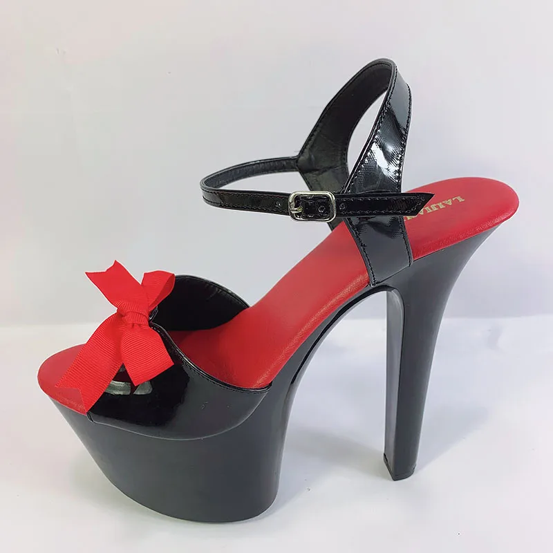 LAIJIANJINXIA Yeni 15 CM / 6 inç PU Üst Modeli Seksi Egzotik Yüksek Topuk Platformu Parti Kadın Sandalet Kutup Dans Ayakkabıları H071