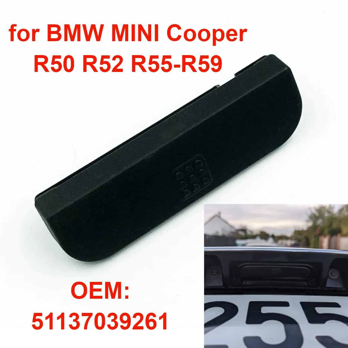 51137039261 Araba Arka Bagaj Kapısı Anahtarı Düğmesi Kapağı Bagaj Kapağı Bagaj Kolu Anahtarı Kauçuk Kapak BMW MINI Cooper için R50 R52 R55-R59