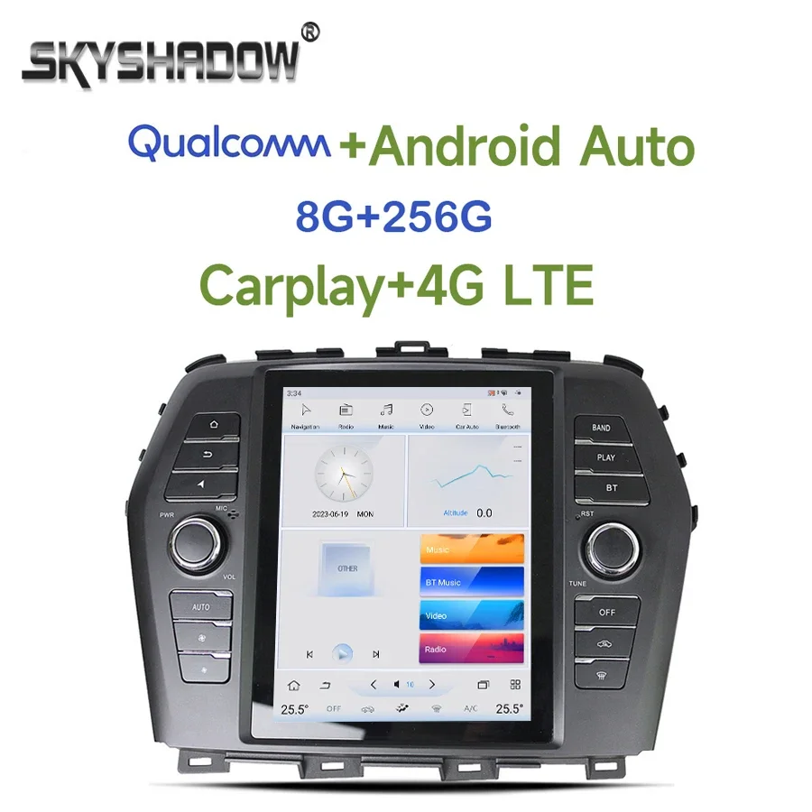 Tesla Qualcomm Carplay 360 Kamera Araba DVD Oynatıcı Android 11.0 8G + 256G 4G SIM GPS Radyo wifi Bluetooth Nissan Maxima 2016 İçin-