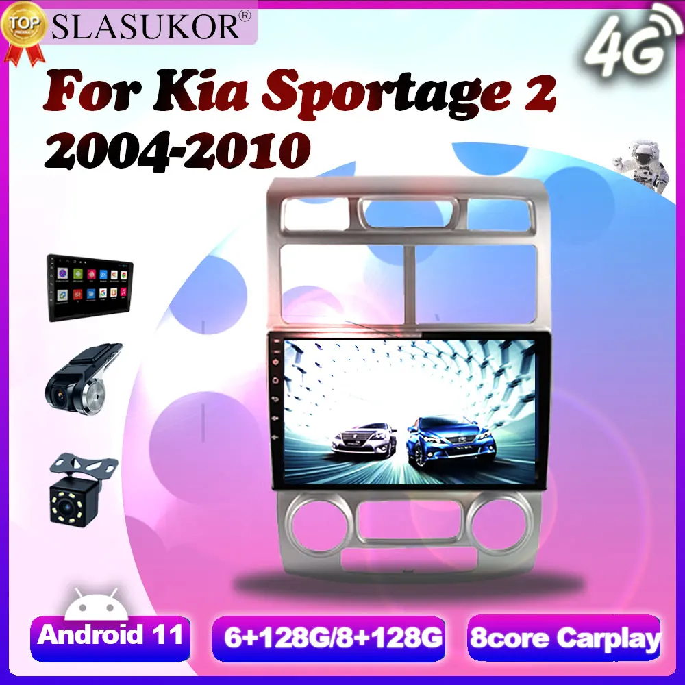 9 İnç Android 11 Kia Sportage İçin 2 2004 -2010 GPS Fan Carplay Araba Radyo Multimedya Video Oynatıcı Navigasyon GPS DVD Wifi
