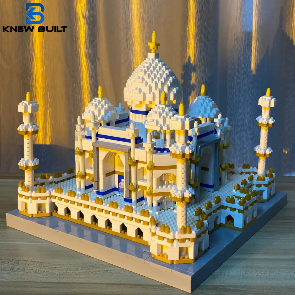 BİLİYORDU DAHİLİ Hint Taj Mahal Model Oyuncaklar Mikro Mini Yapı Taşları Yetişkinler için Monte Dekorasyon Şehir Ünlü Mimari Tuğla