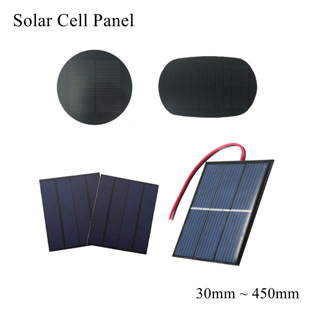 90mm Güneş hücre paneli 5V 6V 12V Mini Küçük PET Modeli DIY Güç pilli telefon Şarj Cihazı İşık Lambası epoksi levha Monokristal Kalıp