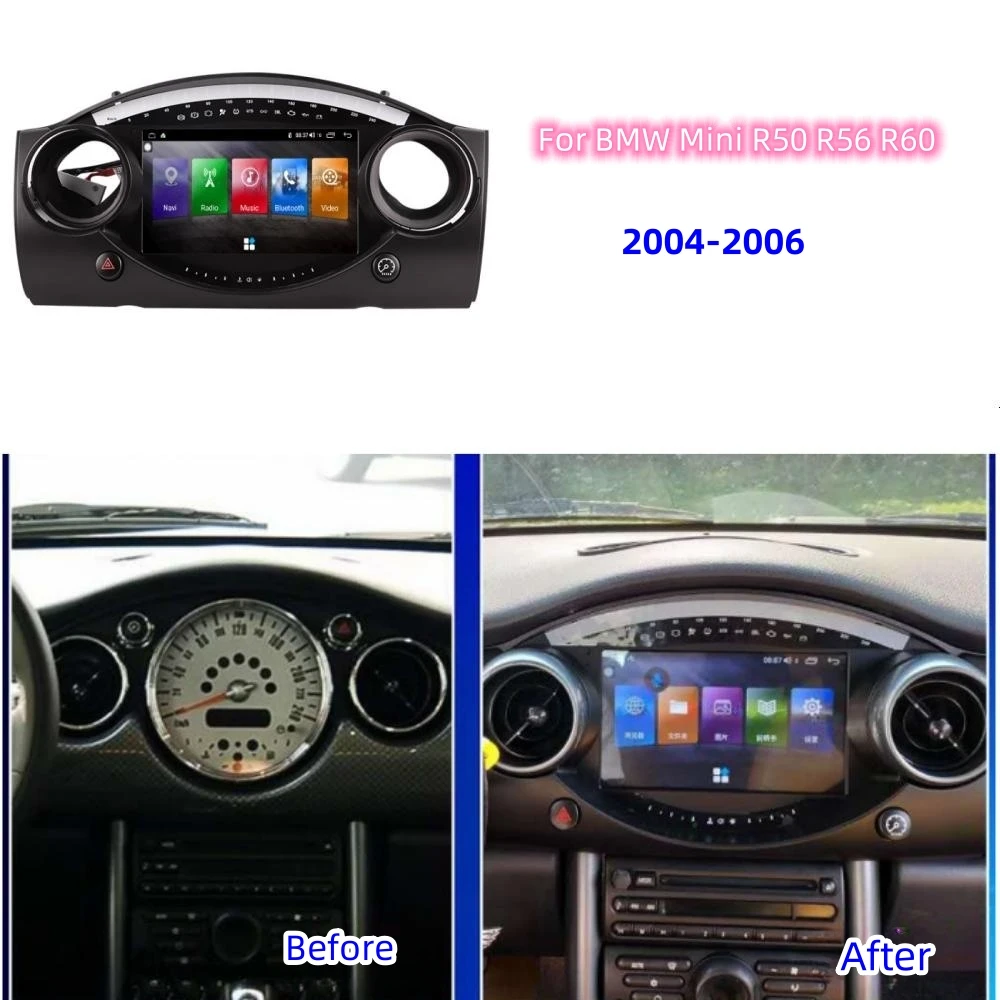 Araba Radyo BMW Mını R50 R56 R60 2004 2005 2006 CarPlay Android otomatik GPS Navigasyon DVD Multimedya Oynatıcı Stereo 4G Wıfı